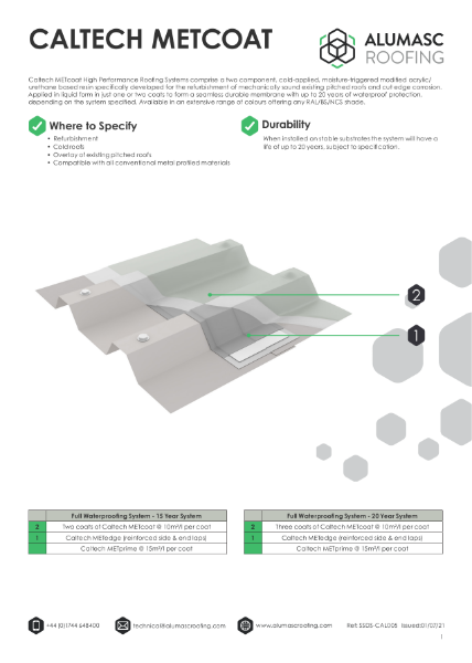 Caltech METCoat Liquid Roofing Data Sheet