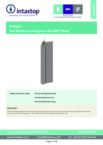 Datasheet - Secura Hinge