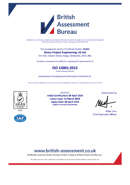 BEMO ISO 14001 Certificate