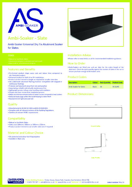 Ambi-Soaker - Slate Datasheet