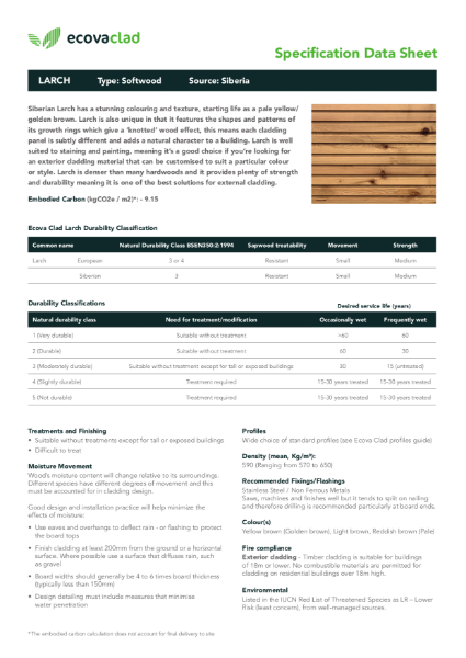 Larch Data Sheet