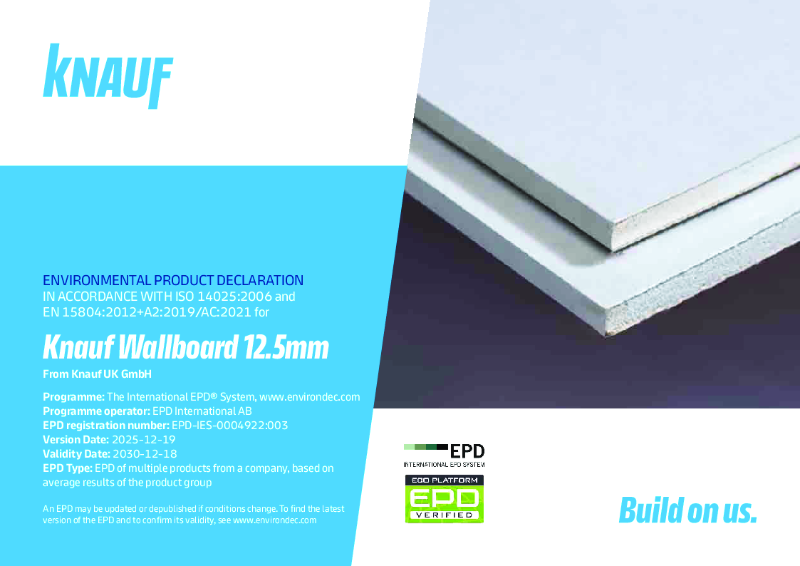 Knauf Wallboard 12.5mm EPD