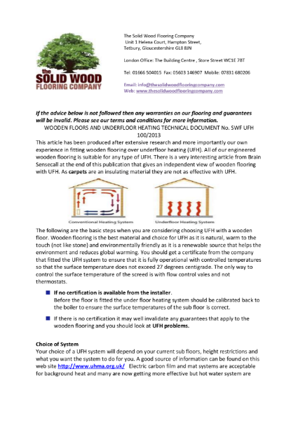 Wooden Floors & Underfloor Heating