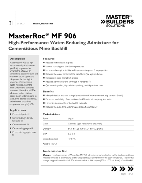 MasterRoc_MF_906_Data_Sheet