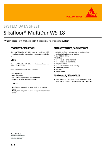 Sikafloorfloor® MultiDur WS-18