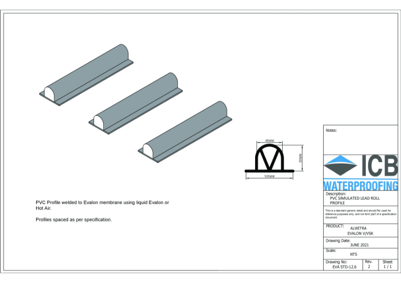 EVA-12.6 PVC Simulated Lead Roll Profile - REV 2