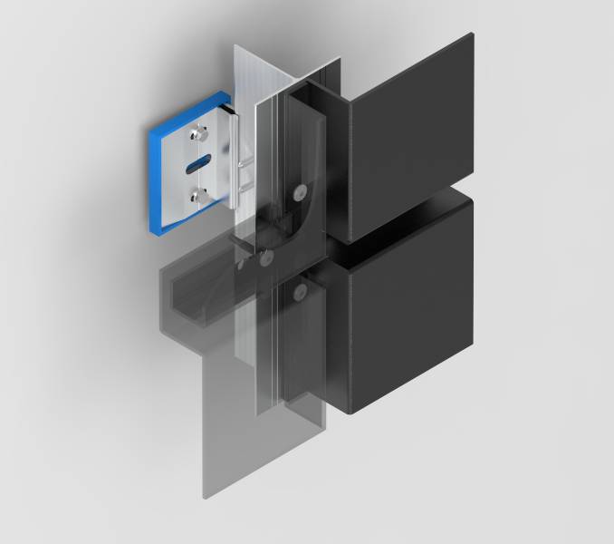 SF40-FR Fire Rated metal rainscreen system with shadow fixing - Discreet Fixed 40mm Cassette Panel