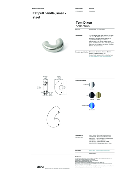 Fat pull handle (data sheet)