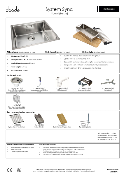 System Sync Large Bowl - Consumer Spec