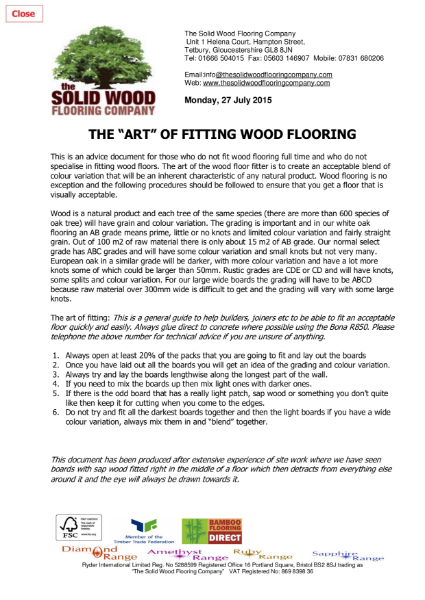 The Art of Fitting Wood Floors