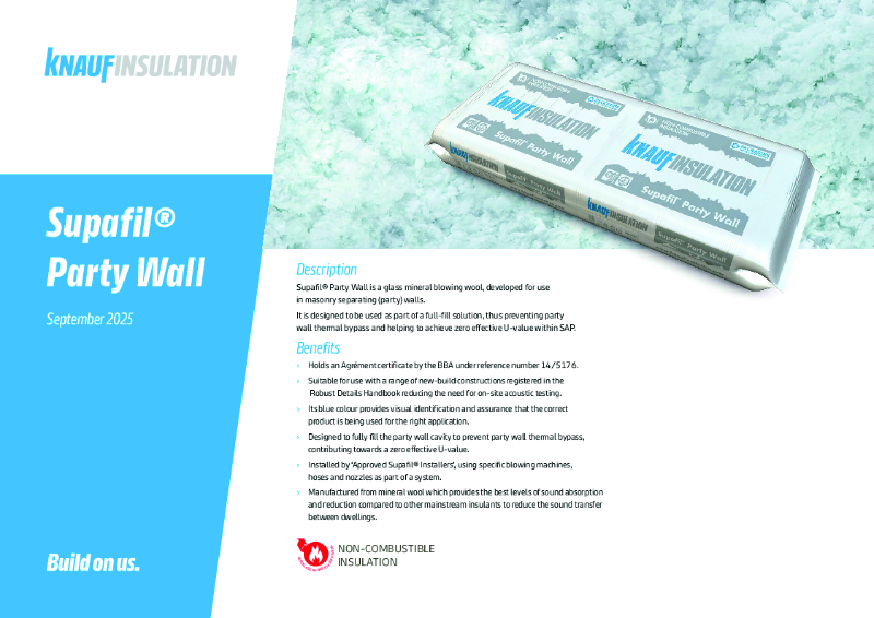 Knauf Insulation Supafil® Party Wall - Product Datasheet