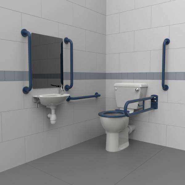PRO Close Coupled Doc M Toilet Pack with Steel Concealed Fixing Grab Rails