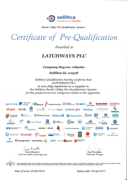 Sellicha certificate of Pre-Qualification