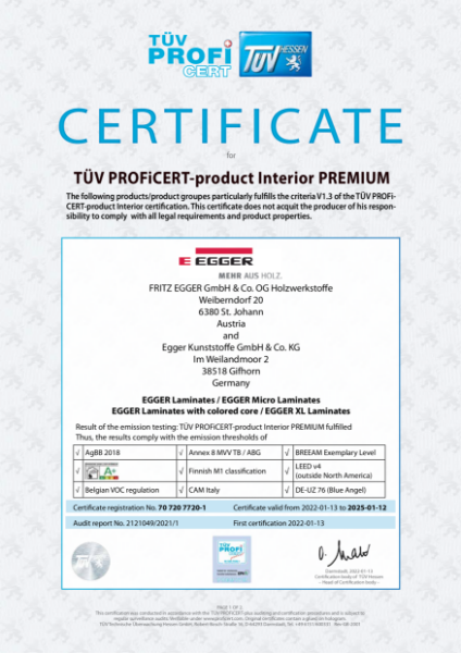 TUV PROFiCERT - Product Interior PREMIUM