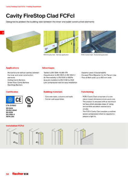 FCFcl Cavity Barrier Datasheet
