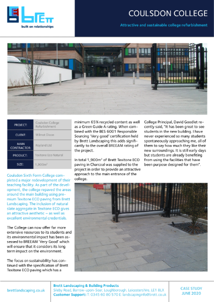 Permeable paving from Brett Landscaping enables Kent resource centre
to maintain its green history