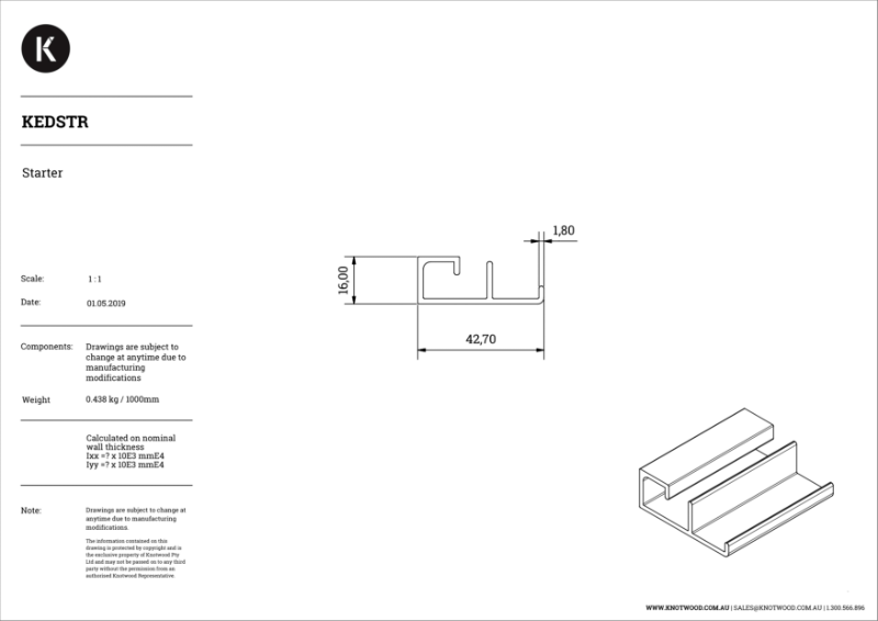 KEDSTR-SQ Decking/ Cladding Starter Board SQ Corner