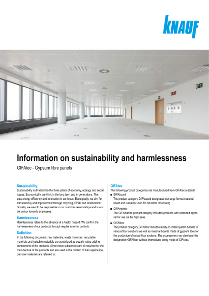 Knauf GifaFloor Sustainability Information 2023