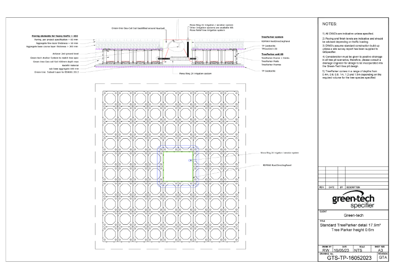 Standard TreeParker detail 17.9m³ 0.6m depth-A3