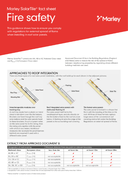 Marley SolarTile® - Fire Data Sheet