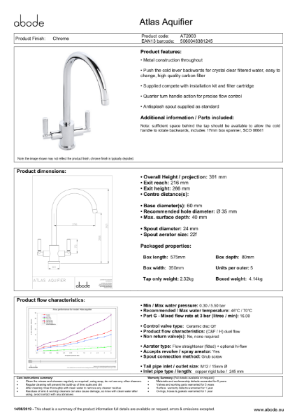 Atlas Aquifier (Chrome) Consumer Specification