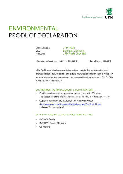 Environmental Product Declaration (EPD)