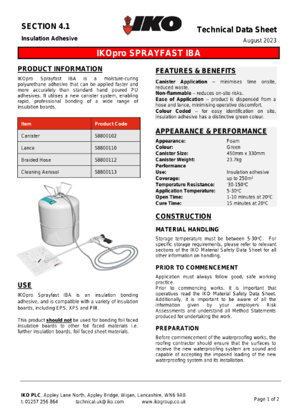 Technical Data Sheet (TDS) - IKOpro Sprayfast IBA