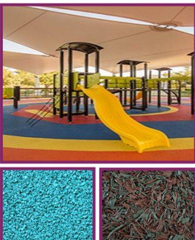 Impact absorbing synthetic play and sport paving systems