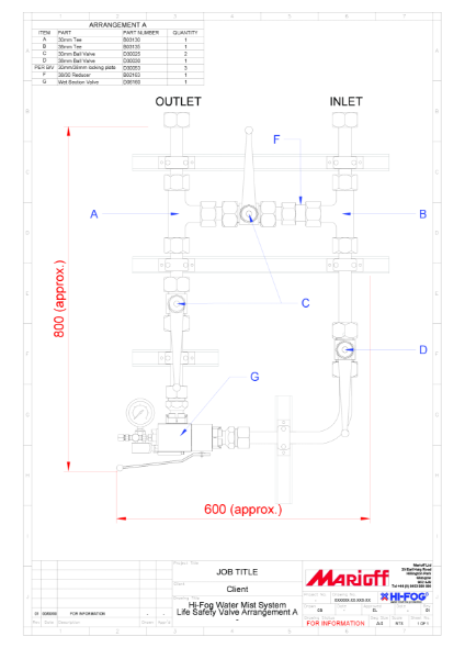 Wet valve arrangement