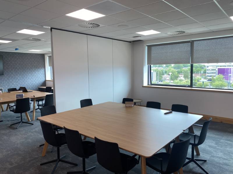 Dorma Variflex Manual Acoustic Moveable Wall - installed at St Modwen offices, Birmingham