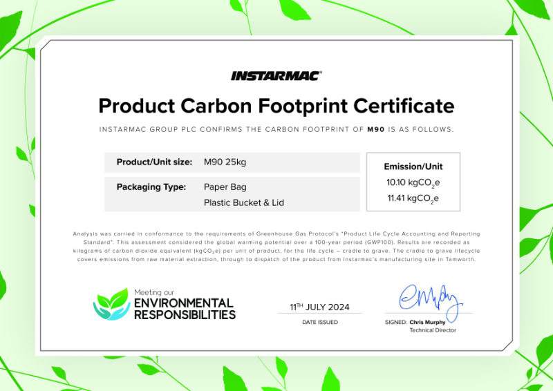 M90 Product Carbon Footprint Certificate