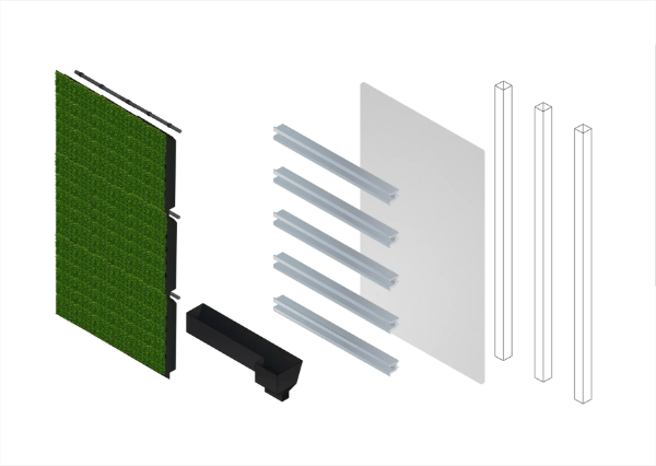 Viritopia Polypropylene Module - Steel Frame Build-Up - Modular Living Green Wall System