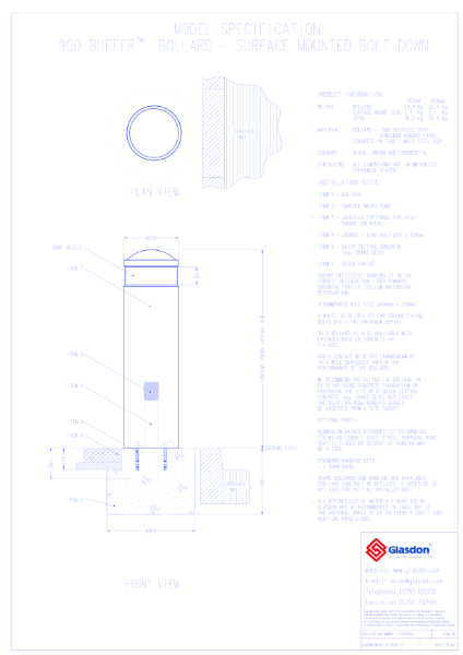 Buffer™ Bollard - Surface Mounted