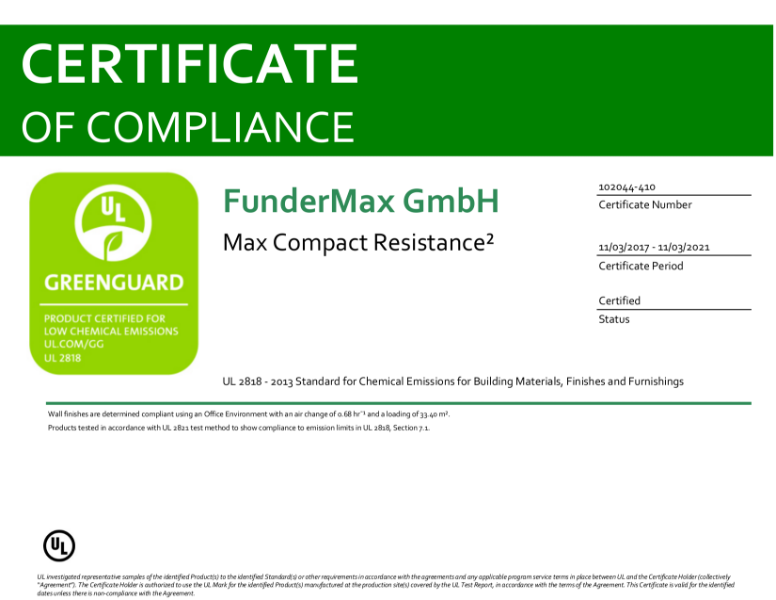 GREENGUARD Certification Max Resistance²