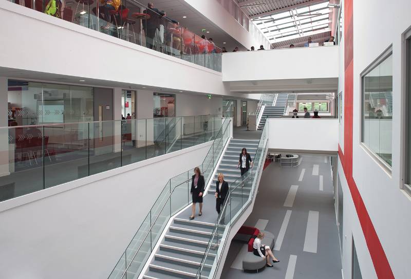 Absorb-R Acoustic Baffles, Rafts, Wall Panels and Flooring at Silverstone College