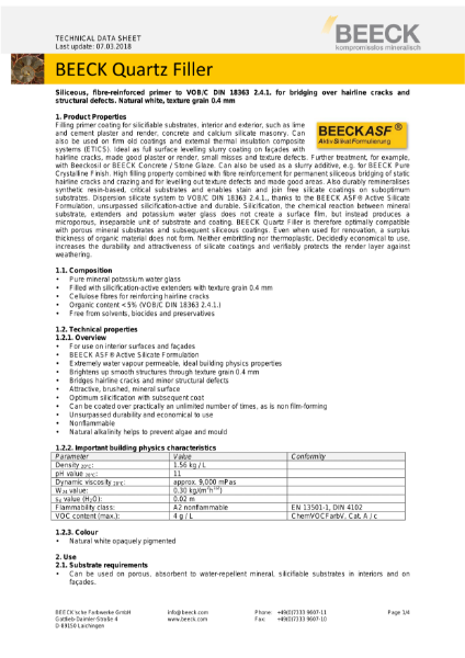 Quartz Filler - Technical Data Sheet