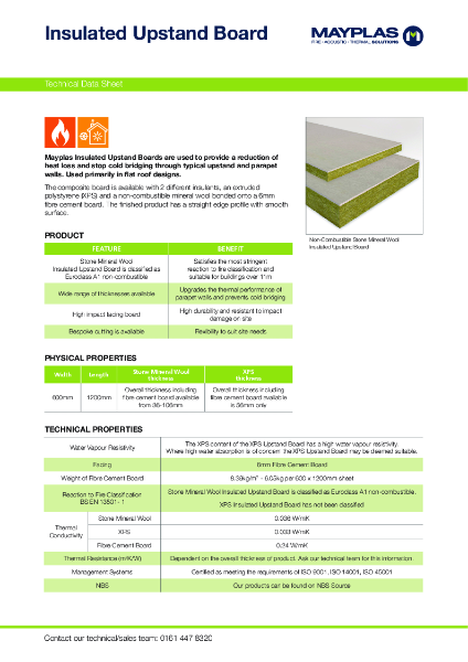 Mayplas Insulated Upstand Board - TDS issue 2 10 2025