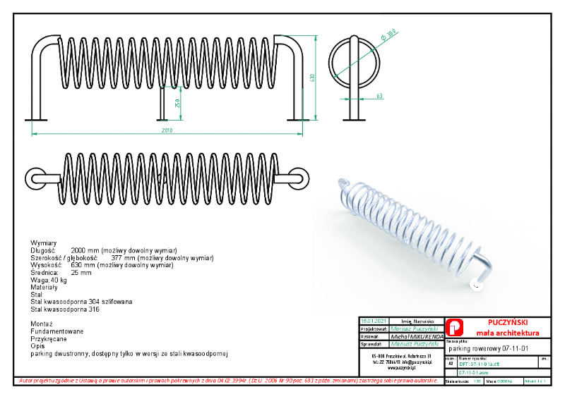 All Urban - Bike Racks - 07-11-01 - Data Sheet
