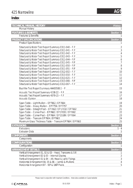 Technical-Manual_AGS-425Narrowline_Capral_2020_11_01