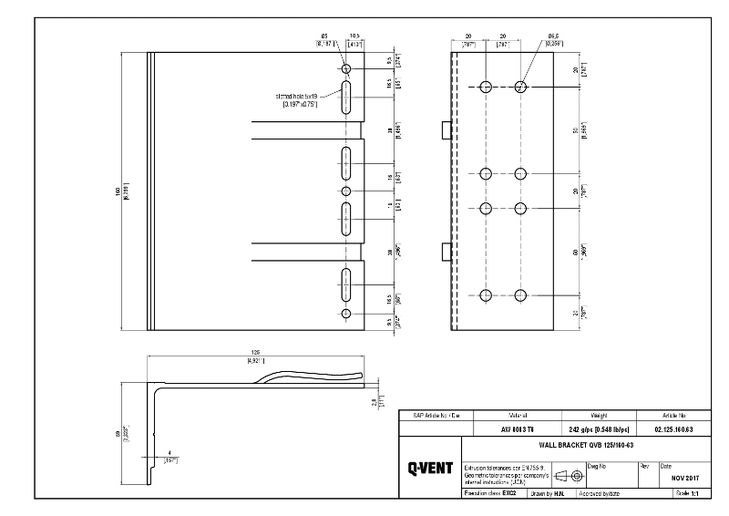 Q Vent - Thermo-pad 160/59 mm - Technical Drawing