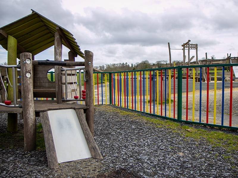 Colourful playground fencing