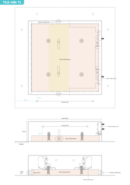 TILE-HIN-TL - Hinged Tile Door Panel Tech