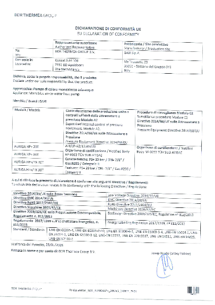 Certificate of Conformity