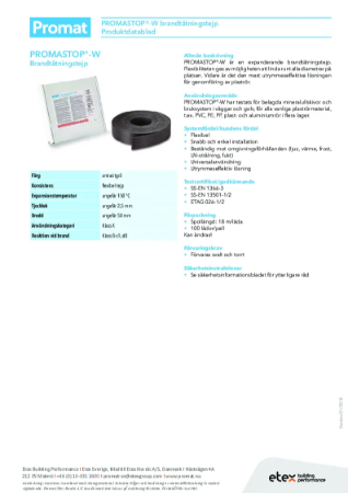 PROMASTOP®-W - Produktblad