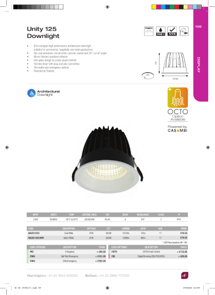 Unity 125 Downlight