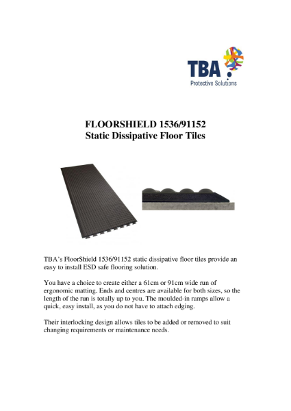 FloorShield-1536 - Static Dissipative Floor Tiles