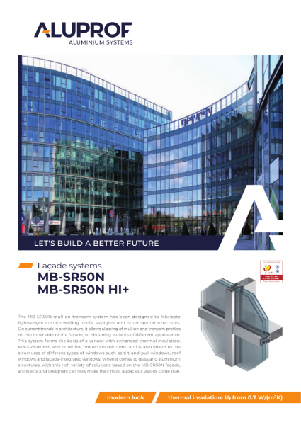 MB-SR50N Curtain wall system - Product information