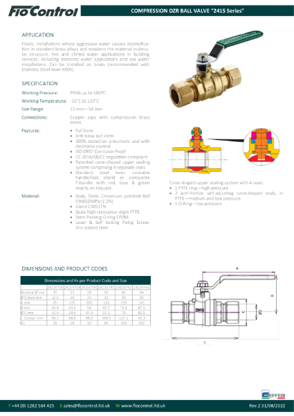 Compression DZR Ball Valve 2415V Series