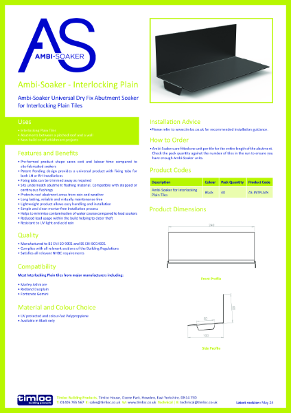 Ambi-Soaker - Interlocking Plain Datasheet