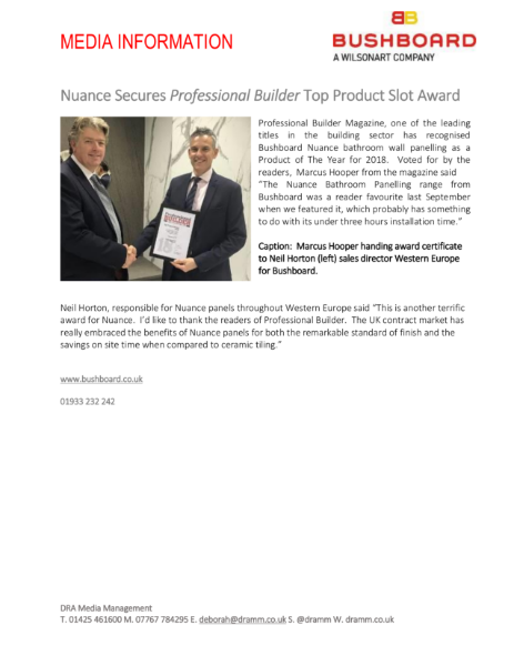 Nuance Secures Professional Builder Top Product Slot Award